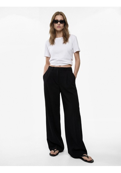 Koton Cepli Oversize Geniş Paça Baggy Kumaş Pantolon Siyah 6sak40066ek