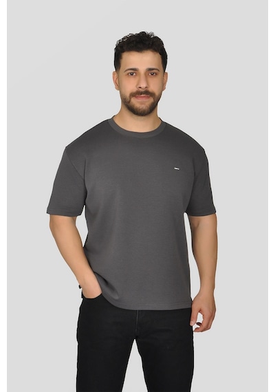 Manta 2772 Bisiklet Yaka Oversize Erkek T-shirt-29960 Antrasit