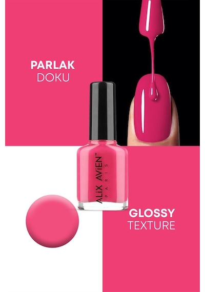 Alix Avien Fuşya Oje 101 Yüksek Pigmentli Uzun Süreli Kalıcılık Hızlı Kuruma Nail Lacquer 101