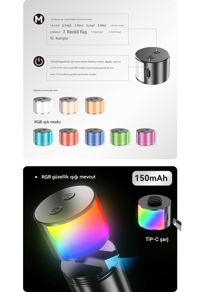 Çok Amaçlı Rgb Işıklı 1.63 Mt Uzunluk Tripod Kumandalı Video Selfie Tripod Telefon Tutucu