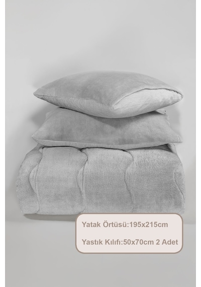 Elart Victor Comfort Uyku Seti Çift Kişilik Wellsoft 3 Parça 195x215 Cm Gri Gri