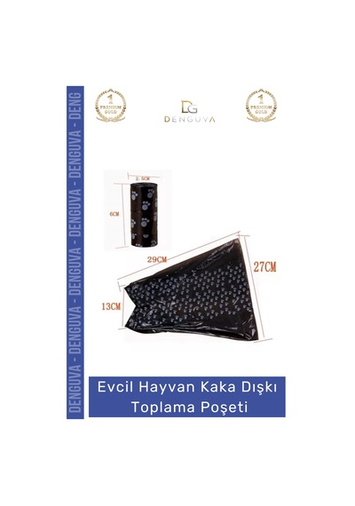 Kakapoşeti Köpek Kaka Poşeti Sızdırmaz Dayanıklı Hijyenik Evcil Hayvan Malzemesi 4 Paket 60 Adet Ru