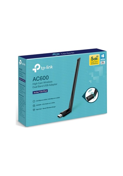 Tp-link Archer T2u Plus Ac600 600 Mbps Dualband Antenli Usb Wireless Adaptör Sinyal Güçlendirici