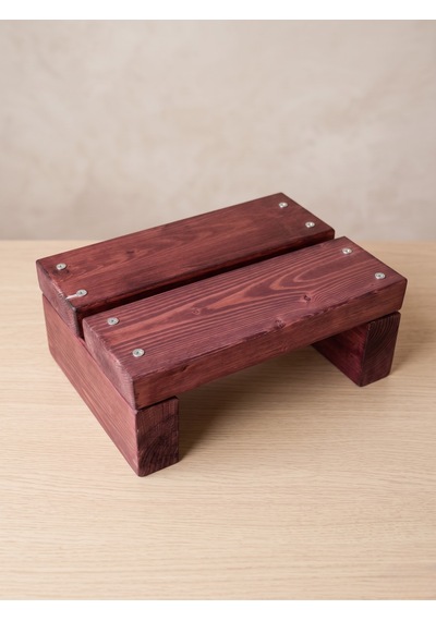 Nest Woodtr Doğal Ahşap Tek Katlı Basamak Tabure Yükseltici 30x25x15cm 1adet Koyu Maun