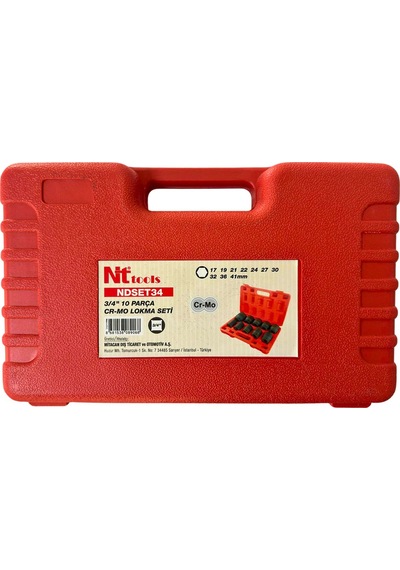 Nt Tools Ndset34 3/4 Altı Köşe Lokma Takımı 10 Parça