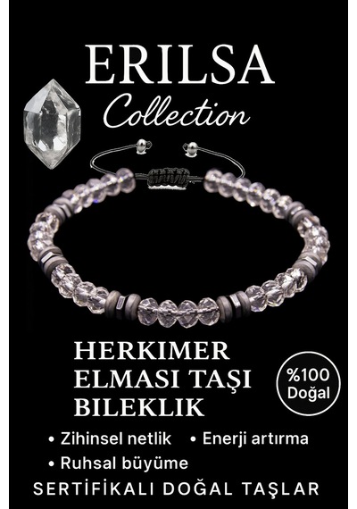 Sertifikalı Fasetli Aaa+ Terahertz Ve Herkimer Elması Bileklik Çok Renkli