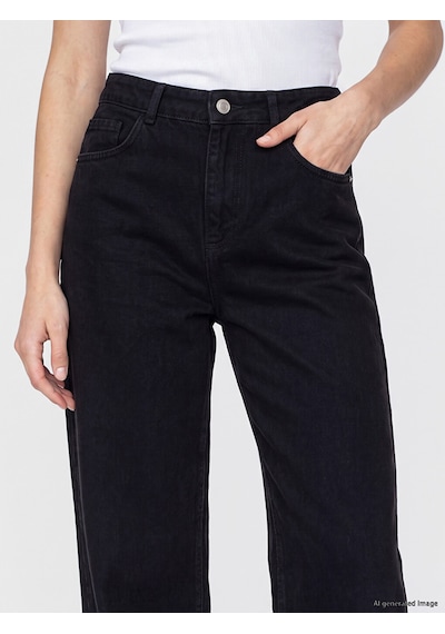 Lcw Modest Siyah Baggy Fit Kadın Jean Pantolon