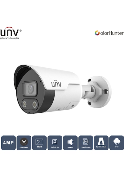 Ipc2124le-adf28kmc-wl 4mp 2.8mm 50mt Colorhunter Ip67 H265+ Ir Bullet Ip Kamera Dahili Sesli Ve Hoparlörlü