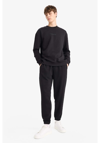 Defacto Regular Fit Beli Bağcılı Paçası Lastikli Cepli Basic Düz Jogger Eşofman Altı E9427AX25AU Siyah