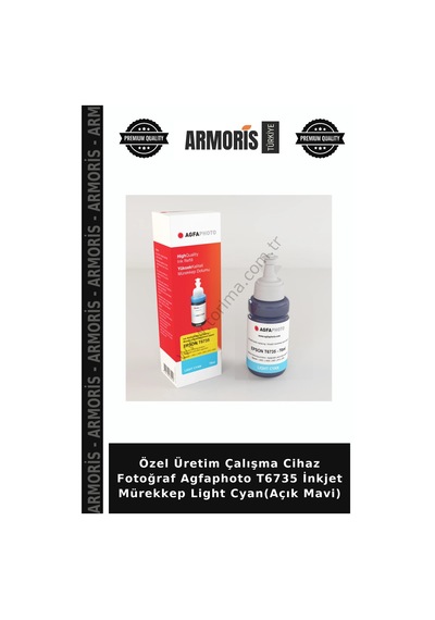 Özel Üretim Çalışma Cihaz Fotoğraf Agfaphoto T6735 İnkjet Mürekkep Light Cyan Açık Mavi