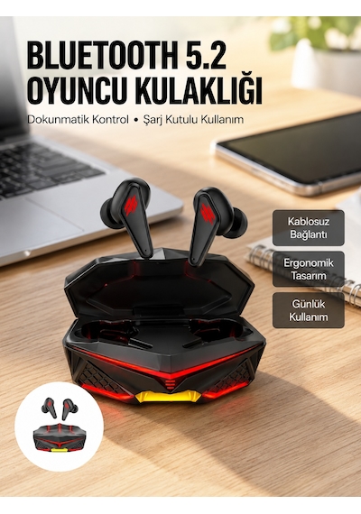Profesyonel Tws Işıklı Kablosuz Bluetooth Kulaklık Oyuncu Kulaklığı Yeni Nesil - Lisinya Lisinya Tws