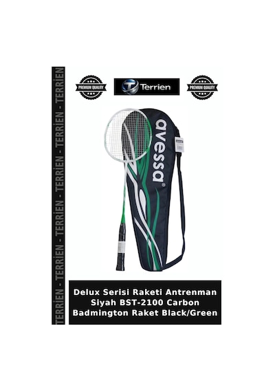 Delux Serisi Raketi Antrenman Siyah Bst-2100 Carbon Badmington Raket Black/green