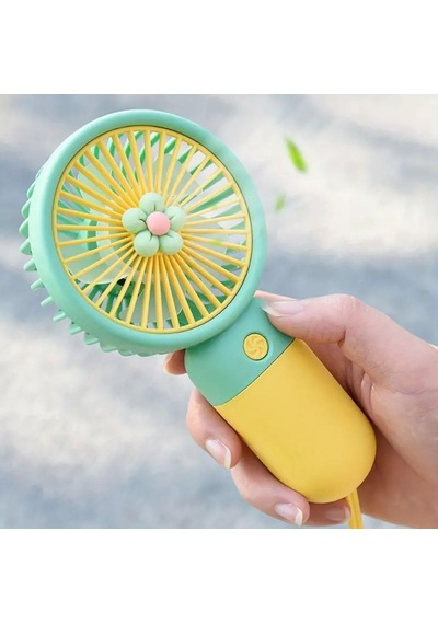 Şarjlı El Fanı Taşınabilir Mini Usb Fan Portatif Vantilatör Sarı Diğer
