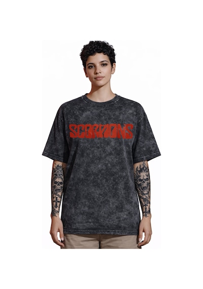 Tasarım Scorpions Rock Metal Müzik Grubu Sırt Baskılı Unisex Over Siyah