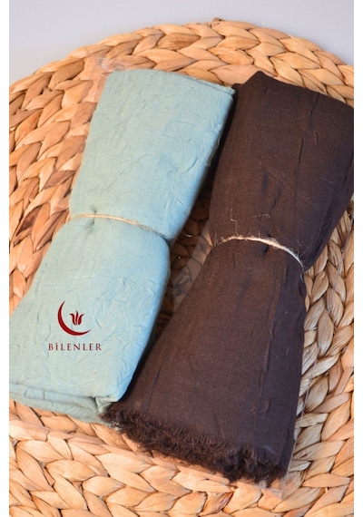 Bilenler Bambu Kraş Şal 75x210 Cm Nefes Alabilir, Terletmez, Tok Duruşlu Mevsimlik Kumaş 2'li Kutu KAhverengi