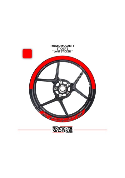 Rks R250 Jant Şeridi Yarım Jant Kaplama & R250 Yazı Sticker Seti