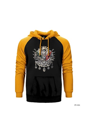 Osmanlı Arma Gri Renk Reglan Kol Sweatshirt / Hoodie