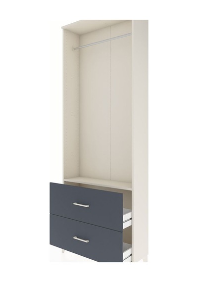 Arges Dolap Tek Raflı 2 Çekmeceli Tek Askılı 88x30x243 Aytaşı-antrasit Aytası