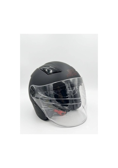 Oso Helmet Yarım Kask Gözlüklü Siyah - Xl Beden Siyah