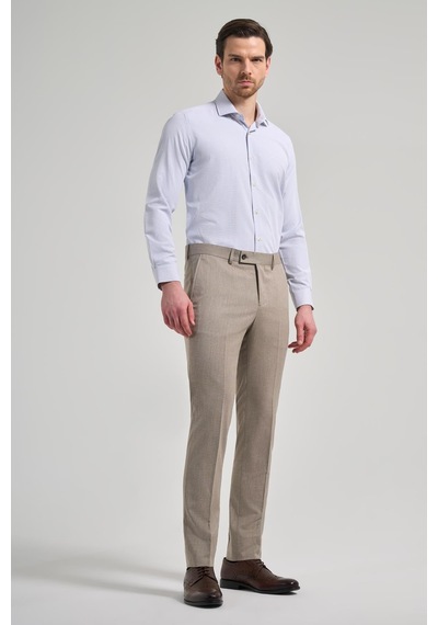 İmza Bej Esnek Yandan Cepli Slim Fit Classic Pantolon 1003250160 Bej