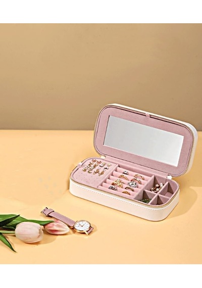 Premium Takı Organizeri, Beyaz Mücevher Kutusu, Gold Renk Fermuarlı, Yüzük Ve Küpe Bölmeli, 21x11x6 Cm Premium Takı Organizeri, Beyaz Mücevher Kutusu, Gold Renk Fermuarlı, Yüzük Ve Küpe Bölmeli, 21x11x6 Cm