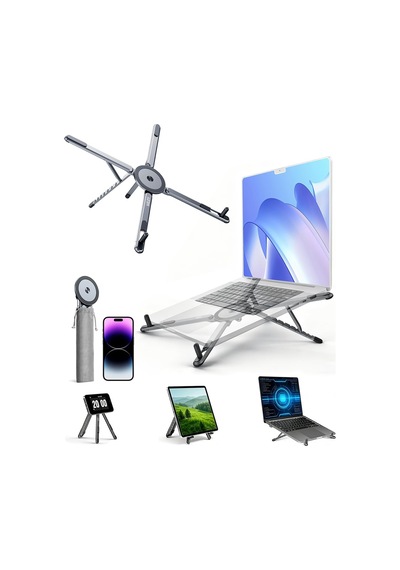 Lexroo Masa İçin Taşınabilir Katlanabilir Dizüstü Bilgisayar Standı, Katlanabilir Ergonomik