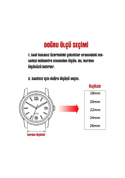 Saatse Siyah Hakiki Deri Saat Kordonu Kayış 20 MM