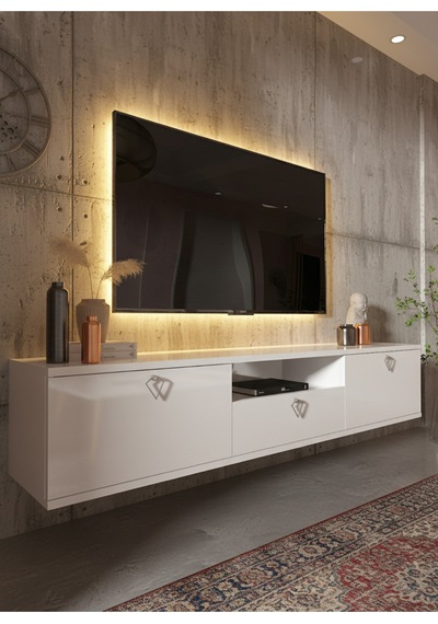 Resital Tv Ünitesi S1834-1 Beyaz Beyaz