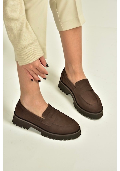 Fox Shoes V944086101 Kahverengi Hakiki Deri Nubuk Kalın Tabanlı Makosen Ayakkabı Kahverengi Fox Shoes V944086101 Kahverengi Hakiki Deri Nubuk Kalın Tabanlı Makosen Ayakkabı Kahverengi