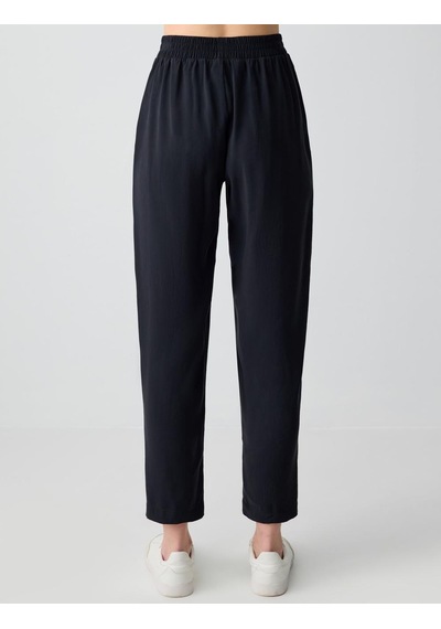 Jimmy Key Jimmy Key Siyah Normal Paça Yüksek Bel Modal Dokuma Pantolon 6sw186563900