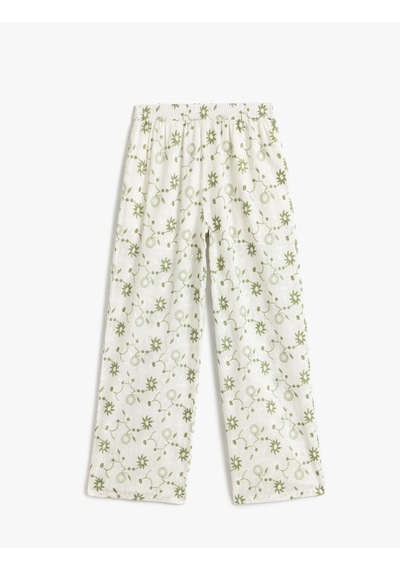 Koton Cepli Yüksek Bel İşlemeli Çiçekli Fistolu Bol Paça Pantolon Yeşil Desenli 5sak40115pw Yeşil Desenli Koton Cepli Yüksek Bel İşlemeli Çiçekli Fistolu Bol Paça Pantolon Yeşil Desenli 5sak40115pw Yeşil Desenli