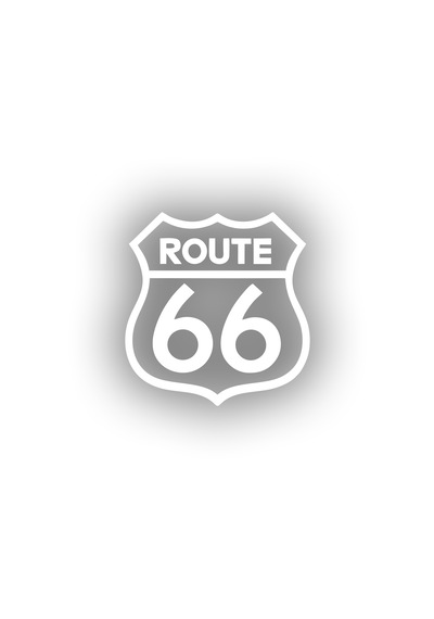 Route 66 Sticker 17x17 Cm Beyaz