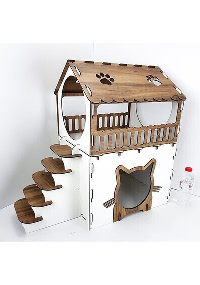 Kedi Evi 2 Katlı 70 x 42 x 35 CM 3 MM Mdf