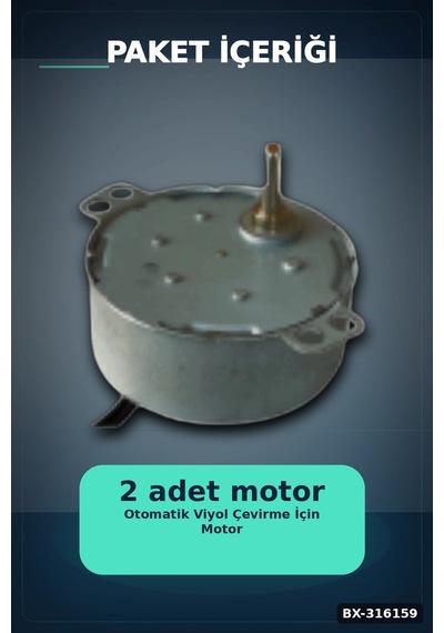 Kuluçka Makinesi Viyol Çevirme Motoru 50 Tyz 10/12 Rpm Otomatik - 2 Adet Bx-316159