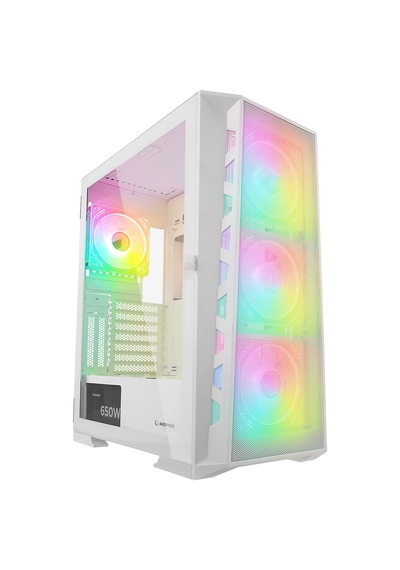 Rampage Glare Mesh 650w 80+ Beyaz 4 12cm Argb Fan Pencere Cam Gaming Oyuncu Kasası