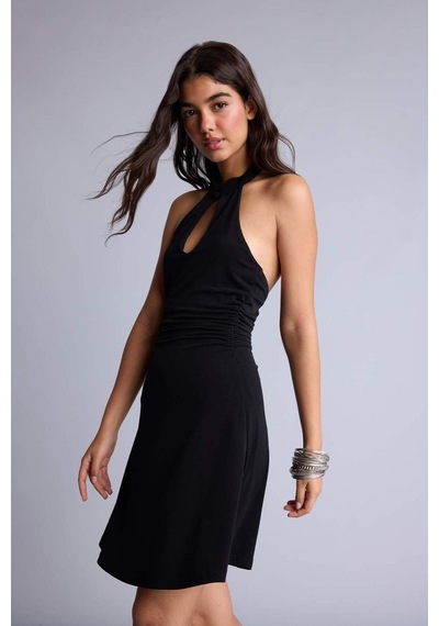 Defacto Modern Fıt Halter Yaka Elbise I5081ax26smbk81 Siyah-bk81