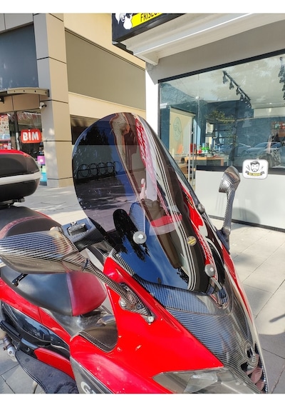 Motocam Gilera Nexus 500 Ön Cam 2004-2008 Model 58cm Siyah Renkli 4mm