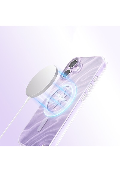 İphone 17 Kılıf M-safe Özellikli l Swarovski Taşlı Zore Paris Rovix Sert Pc Kapak Açık Mor
