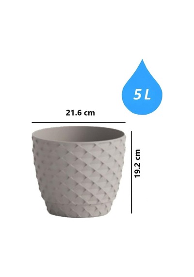 Omnipazar So-kap4 Kapadokya Dekoratif Plastik Saksı 5 Litre No 4 Kirli Beyaz 113