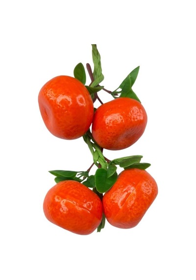 Yapay Mandalina Salkımı Süs 8 Mandalinalı Dekoratif Yapay Meyve Sebze Turuncu