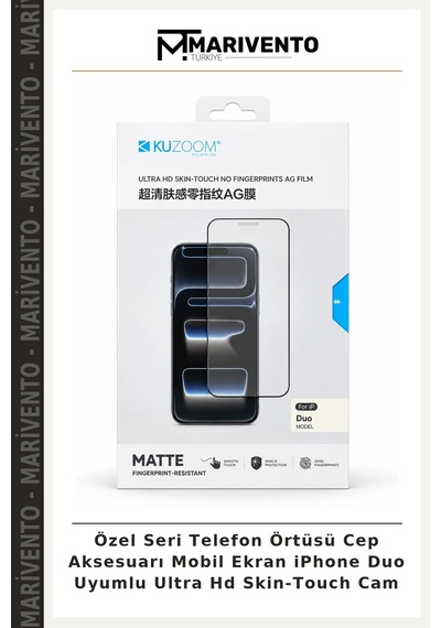 Özel Seri Telefon Örtüsü Cep Aksesuarı Mobil Ekran Apple iPhone Duo Uyumlu Ultra Hd Skin-touch Cam