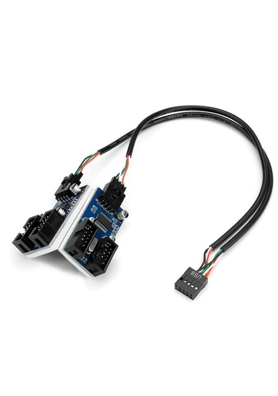 6091 Anakart İç Usb Hub 9 Pin Header 1x4 Çoğaltıcı Port Genişletici Panel Rgb Dişi