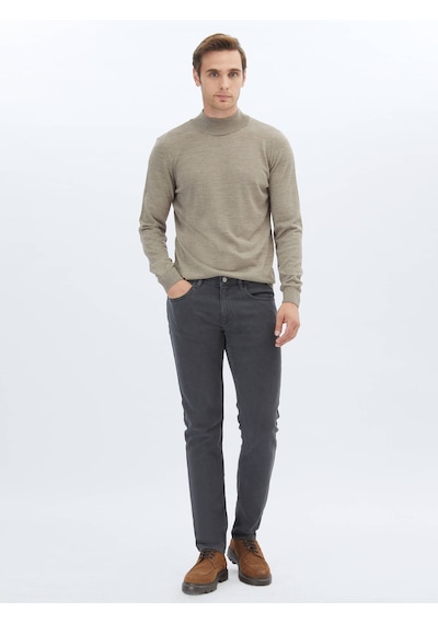 Kip Antrasit Dokuma Slim Fit Casual Pamuk Karışımlı Pantolon Antrasit