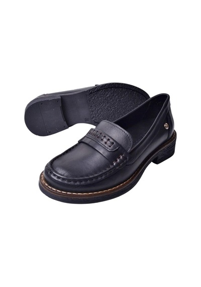 Mammamia D25ya-3260 Kadın Deri Loafer Ayakkabı Siyah Pen