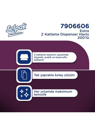 Selpak Professional Extra Z Katlı Dispenser Havlu,12 X 200 Yaprak
