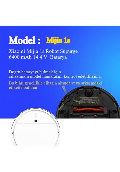 Xiamoi Mija 1 S Robot Süpürge 6400 Mah 14.4 V Kutulu Batarya