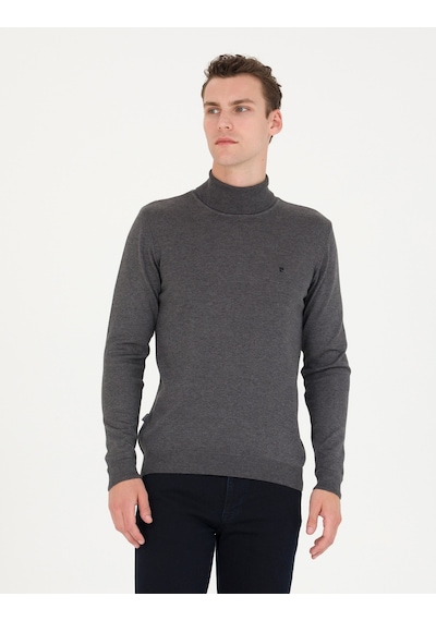 Pierre Cardin Erkek Gri Melanj Triko Kazak 50276531-vr086 Gri Melanj