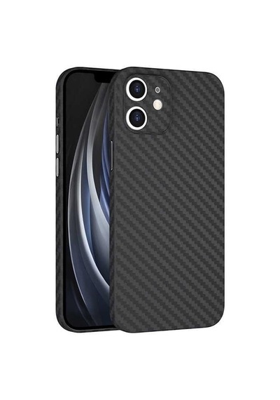 Apple iPhone Uyumlu 12 Kılıf Ultra İnce Skin Carbon Pp Kapak Siyah