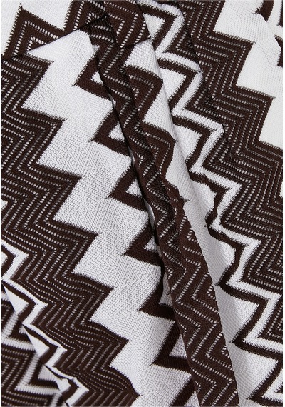 Missoni Zigzag Desenli Geniş Paça Pantolon Koyu Kahverengi
