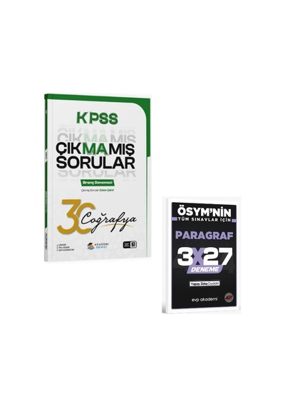Akademi Denizi 2027 Kpss Coğrafya Çıkmamış Sorular 30 Deneme Çözümlü+ Evp Akademi Paragraf